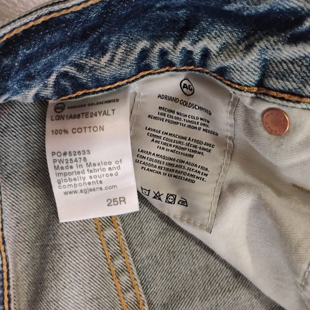 AG Adriano Goldschmied Knox High Rise Baggy Boyfriend Jeans Women 25R Distressed - Picture 4 of 12